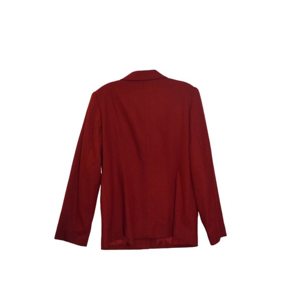 Hillard & Hanson TM 100% Wool Dark Red Lining Pockets Women's Jacket 8 - Picture 8 of 8